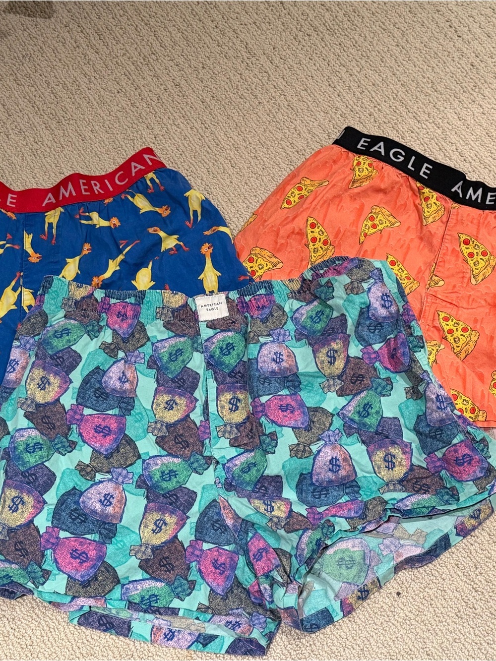 American Eagle Outfitters Men’s Boxers - Blue, Orange, Teal Patterned